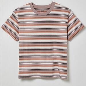 NWOT BDG Urban Outfitters Bonfire Striped Short Sleeve Cotton Tee Size Large